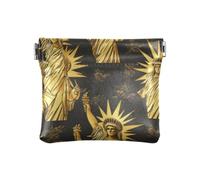 Liberty Pattern Metallo Vintage Oro Donna PU Pelle Portamonete Unico Mini Caso Cosmetico per le Donne, Liberty modello metallo vintage oro, 1 size, Stampa artistica