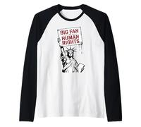 Liberty Protest Statua della libertà Grande Fan dei Diritti Umani Maglia con Maniche Raglan