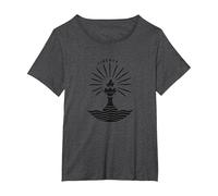 Liberty Torch Radiant Beacon Simbolo Patriottico Maglietta, Donna Plus-Size, Grigio Scuro, 1X