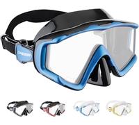 Cressi Liberty Triside Mask - Maschera Panoramica 3 Vetri per Immersioni, Apnea e Snorkeling, Nero/Blu, Taglia Unica, Unisex Adulto