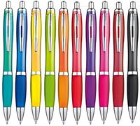 Libetui 10 penne a sfera con inchiostro blu, set di penne colorate | Penna a sfera con mina blu, grande capacità, impugnatura ergonomica, colori vivaci, per ufficio, scuola e vita quotidiana
