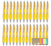 Libetui 50 penne a sfera ergonomiche antiscivolo zona di presa grande bluastra penna a sfera Kuli casa ufficio pratica scuola custodia giallo