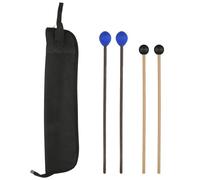 libfrnt 2 mazzuole per marimba e 2 battenti a campana con custodia per bacchette, filato blu e testa in gomma, per tastiera e marimba con manici in legno, per strumenti a percussione