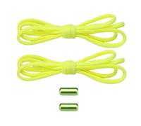 LIbgiubhy 1 paio di lacci multiuso per scarpe da ginnastica facili da indossare e rimuovere, lacci elastici per scarpe, con ganci in metallo, Giallo fluorescente