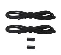 LIbgiubhy 1 paio di lacci multiuso per scarpe da ginnastica facili da indossare e rimuovere, lacci elastici per scarpe, con ganci in metallo, Nero