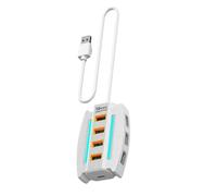 LIbgiubhy 10 Porte USB Docking Station Espansione Dock Hub USB Con Luce Cavo 120cm Estensione USB Trasferimento Dati Expander