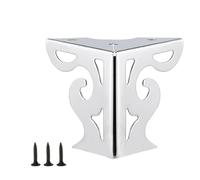 LIbgiubhy 4 gambe eleganti in ferro nero con design moderno scavato per mobili motivo floreale per divano tavolo armadio