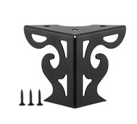 LIbgiubhy 4 gambe eleganti in ferro nero con design moderno scavato per mobili motivo floreale per divano tavolo armadio