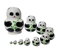LIbgiubhy Bambole tradizionali russe nidificanti 10 pz/set in legno dipinto a mano matrioska panda bambole nidificanti arti popolari da collezione