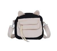LIbgiubhy Borsa a tracolla in nylon contemporanea per le borse a tracolla delle donne con la cinghia regolabile per lo shopping e l'evento sociale, Nero