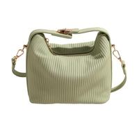 LIbgiubhy Borsa a tracolla in pelle PU pieghettata da donna con manico superiore elegante tinta unita borsa a tracolla con cerniera per lo shopping, Verde