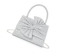 LIbgiubhy Borsa da sera con paillettes metallizzate per donna glitterata borsa a tracolla per eventi di ballo e occasioni speciali, B