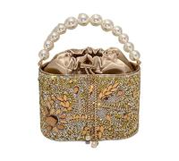 LIbgiubhy Borsa da sera da donna con tracolla a catena, borsa a tracolla elegante borsa per banchetto scintillante strass borsa per feste, Oro