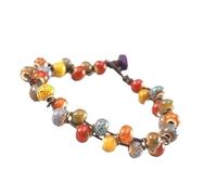 LIbgiubhy Catena da polso robusta fatta a mano con perline in ceramica multicolore per gli appassionati di moda