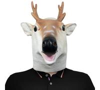 LIbgiubhy Cervo Testa Animale Caschi Giraffa Macchiato Cervo Full Over Head Cosplay Costume Cervus Viso Regali
