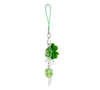 LIbgiubhy Ciondolo per telefono fatto a mano con quattro foglie di erba cordino elegante ciondolo chiave borsa accessorio adatto per varie occasioni