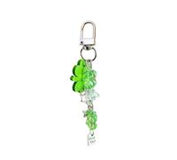 LIbgiubhy Ciondolo per telefono fatto a mano con quattro foglie di erba cordino elegante ciondolo chiave borsa accessorio adatto per varie occasioni