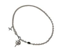 LIbgiubhy Collana con ciondolo a forma di stella, con pietre preziose nere, alla moda, realizzata in robusto acciaio portatile, per occasioni speciali