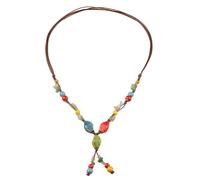 LIbgiubhy Collana di perline fatta a mano collana colorata catena collana perline texture catena collo multifunzionale adatto per donne ragazza