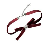 LIbgiubhy Collana girocollo in velluto di ispirazione vintage, con fiocco, lunghezza regolabile, accessorio per donne