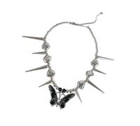 LIbgiubhy Collana in lega con ciondolo a forma di farfalla, regolabile, accessorio alla moda, gioiello punk alla moda