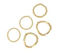 LIbgiubhy Confezione da 5 braccialetti a catena in lega scintillante, regolabili, impilabili, gioielli per donne, accessori per matrimoni e quotidiani, braccialetti con perline in metallo per le donne