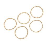 LIbgiubhy Confezione da 5 braccialetti a catena in lega scintillante, regolabili, impilabili, gioielli per donne, accessori per matrimoni e quotidiani, braccialetti con perline in metallo per le donne