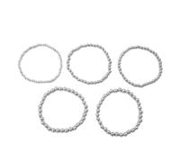 LIbgiubhy Confezione da 5 braccialetti a catena in lega scintillante, regolabili, impilabili, gioielli per donne, accessori per matrimoni e quotidiani, braccialetti con perline in metallo per le donne