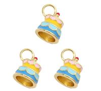 LIbgiubhy Confezione di 3 ciondoli gelato a forma di pallet di gelato, gioielli placcati in oro da donna, collana a forma di cuore e funghi