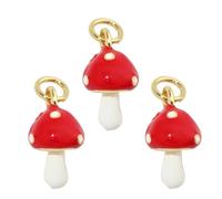 LIbgiubhy Confezione di 3 ciondoli gelato a forma di pallet di gelato, gioielli placcati in oro da donna, collana a forma di cuore e funghi