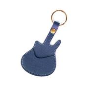 LIbgiubhy Contenitore per plettro per chitarra, tasca per accessori per chitarra, tasca con portachiavi, porta plettro per chitarra, custodia in PU texture, Blu