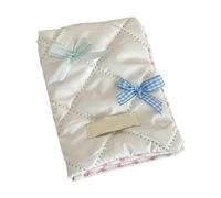 LIbgiubhy Custodia per passaporti, stile coreano, porta carte di credito, con fiocchi dolci, custodie per passaporti, accessori da viaggio per donne e ragazze, bianco