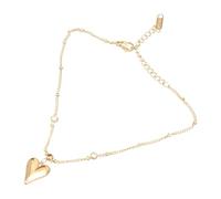 LIbgiubhy Delicata cavigliera in oro con cristalli e design a forma di cuore, elegante cavigliera dorata che mette in risalto il cuore di cristallo per donne alla moda