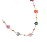 LIbgiubhy Dichiarazione floreale collana fiore di cristallo gioielli fatti a mano accessori moda per data notte ed evento