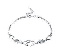 LIbgiubhy Elegante catena con ciondolo a forma di cuore, struttura in metallo, per compleanni, anniversari, feste, uso quotidiano