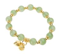 LIbgiubhy Elegante catena da polso da donna con perle di vetro e fiore di loto, gioiello per tutti i giorni ed eventi speciali
