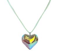 LIbgiubhy Elegante collana con ciondolo a forma di cuore, portatile, con elegante catena colorata, accessorio per donne alla moda