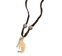 LIbgiubhy Elegante collana con ciondolo a forma di gatto con catena in corda, gioiello da indossare tutti i giorni e occasioni speciali, versatile collana con ciondolo a forma di gatto, Misura unica