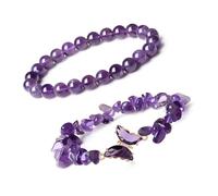LIbgiubhy Elegante cristallo perline gioielli da polso farfalla di cristallo perline pietra naturale catena accessorio per le donne