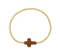 LIbgiubhy Elegante design a croce con perline dorate e cinturino elastico adatto per l'uso quotidiano o come regalo premuroso