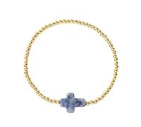 LIbgiubhy Elegante design a croce con perline dorate e cinturino elastico adatto per l'uso quotidiano o come regalo premuroso