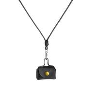LIbgiubhy Elegante portafoglio in pelle robusta per auricolari e monete, design pratico per l'uso quotidiano, Nero