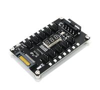LIbgiubhy Fan Hubs - Scheda madre 12 V adattatore controller + temperatura LED da 1 a 10 pin 3/4 pin ventola a 4 pin