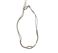 LIbgiubhy Il nodo della catena della clavicola peronslized dei gioielli dell'acciaio inossidabile ha stratificato gli anelli per la festa