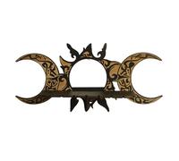 LIbgiubhy Mensola in cristallo a forma di luna e sole, da parete, in legno, da appendere alla parete, decorazione da appendere alla parete, per conservare oli essenziali e pietre
