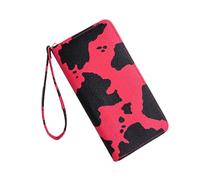 LIbgiubhy Moda PU Mucca Modello Handheld Portafoglio Cuoio DELL'UNITÀ di elaborazione per lo shopping e le riunioni, Rosso