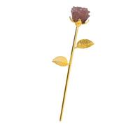LIbgiubhy Ornamento intagliato a forma di rosa in oro con supporto a forma di rosa, fatto a mano, gioiello fatto a mano, decorazione floreale, per appassionati