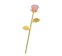 LIbgiubhy Ornamento intagliato a forma di rosa in oro con supporto a forma di rosa, fatto a mano, gioiello fatto a mano, decorazione floreale, per appassionati