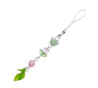 LIbgiubhy Quattro trifogli/tulipani perline cellulare cinturino acrilico perline porta telefono elegante ornamento per l'uso quotidiano