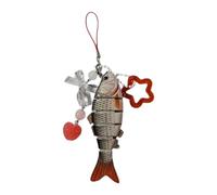 LIbgiubhy Realistico Pesce Stella Bowknot Ciondolo Portachiavi Leggero Telefono Cordino Mobile Strap Accessorio Portachiavi Gioielli